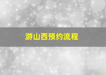 游山西预约流程