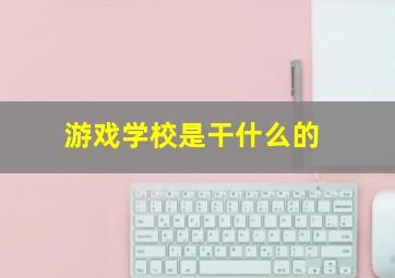 游戏学校是干什么的