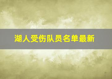 湖人受伤队员名单最新