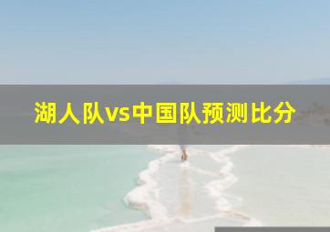 湖人队vs中国队预测比分