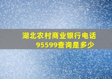 湖北农村商业银行电话95599查询是多少