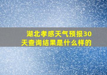 湖北孝感天气预报30天查询结果是什么样的