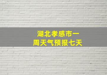 湖北孝感市一周天气预报七天