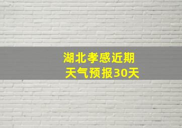 湖北孝感近期天气预报30天