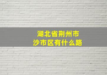 湖北省荆州市沙市区有什么路