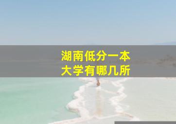 湖南低分一本大学有哪几所