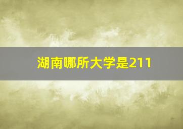 湖南哪所大学是211