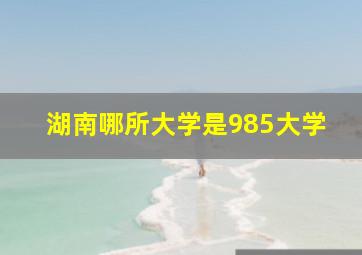 湖南哪所大学是985大学