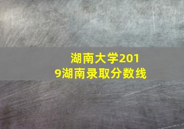 湖南大学2019湖南录取分数线