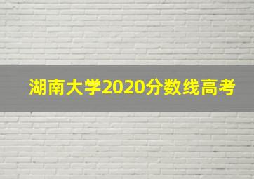 湖南大学2020分数线高考