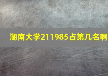 湖南大学211985占第几名啊