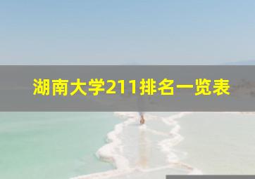 湖南大学211排名一览表