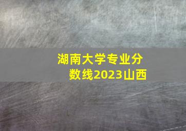 湖南大学专业分数线2023山西