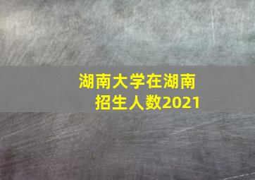 湖南大学在湖南招生人数2021