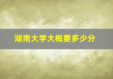 湖南大学大概要多少分