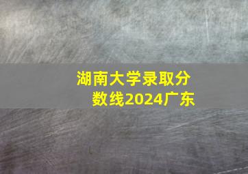 湖南大学录取分数线2024广东