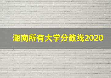 湖南所有大学分数线2020