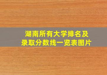 湖南所有大学排名及录取分数线一览表图片