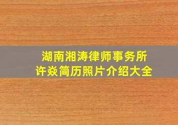 湖南湘涛律师事务所许焱简历照片介绍大全