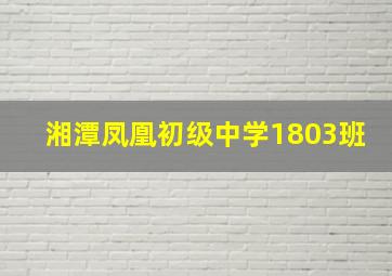 湘潭凤凰初级中学1803班