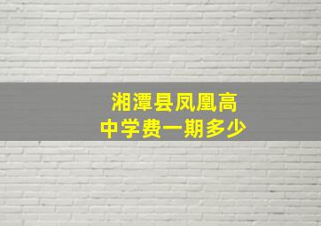 湘潭县凤凰高中学费一期多少