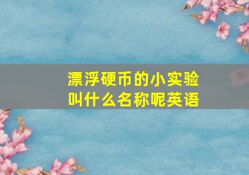 漂浮硬币的小实验叫什么名称呢英语