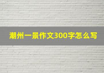 潮州一景作文300字怎么写