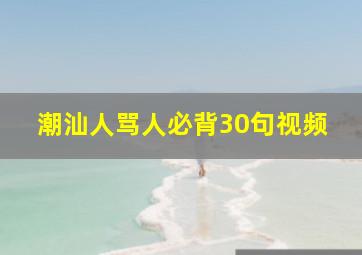 潮汕人骂人必背30句视频