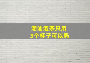 潮汕泡茶只用3个杯子可以吗