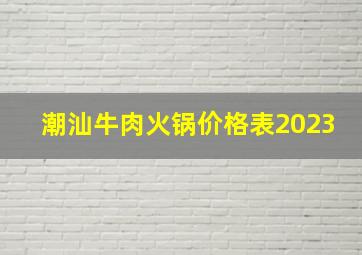 潮汕牛肉火锅价格表2023