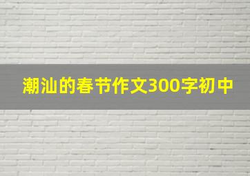 潮汕的春节作文300字初中