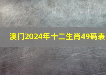 澳门2024年十二生肖49码表