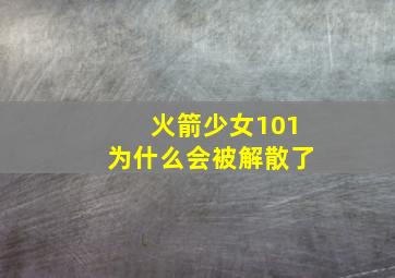 火箭少女101为什么会被解散了