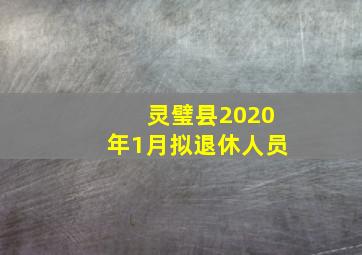 灵璧县2020年1月拟退休人员