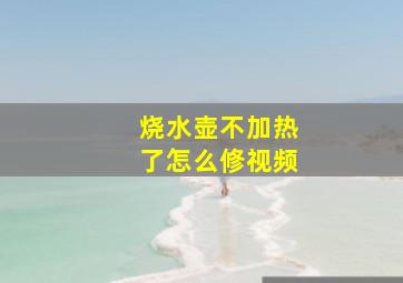 烧水壶不加热了怎么修视频