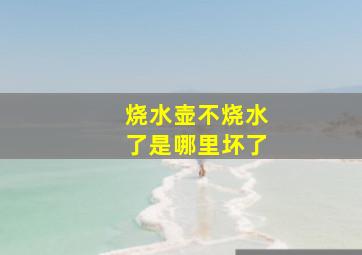 烧水壶不烧水了是哪里坏了