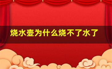 烧水壶为什么烧不了水了