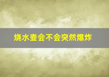 烧水壶会不会突然爆炸