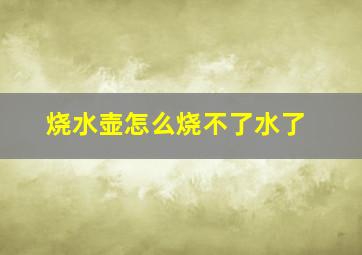 烧水壶怎么烧不了水了