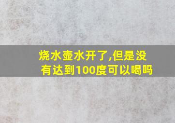 烧水壶水开了,但是没有达到100度可以喝吗