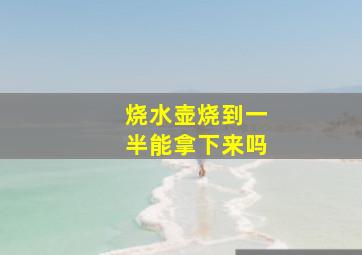 烧水壶烧到一半能拿下来吗