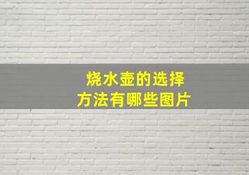 烧水壶的选择方法有哪些图片