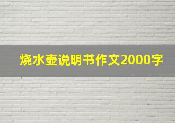 烧水壶说明书作文2000字