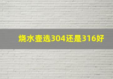 烧水壶选304还是316好