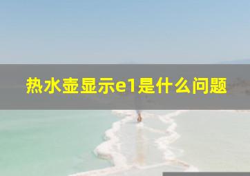 热水壶显示e1是什么问题