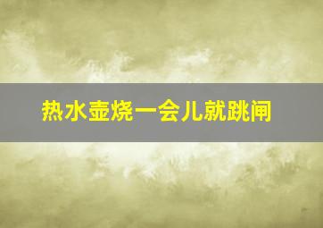 热水壶烧一会儿就跳闸