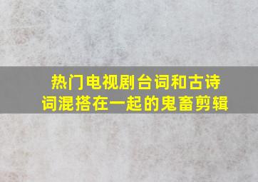 热门电视剧台词和古诗词混搭在一起的鬼畜剪辑