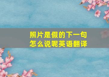 照片是假的下一句怎么说呢英语翻译