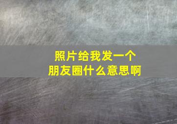 照片给我发一个朋友圈什么意思啊