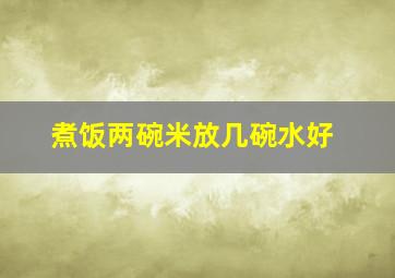 煮饭两碗米放几碗水好